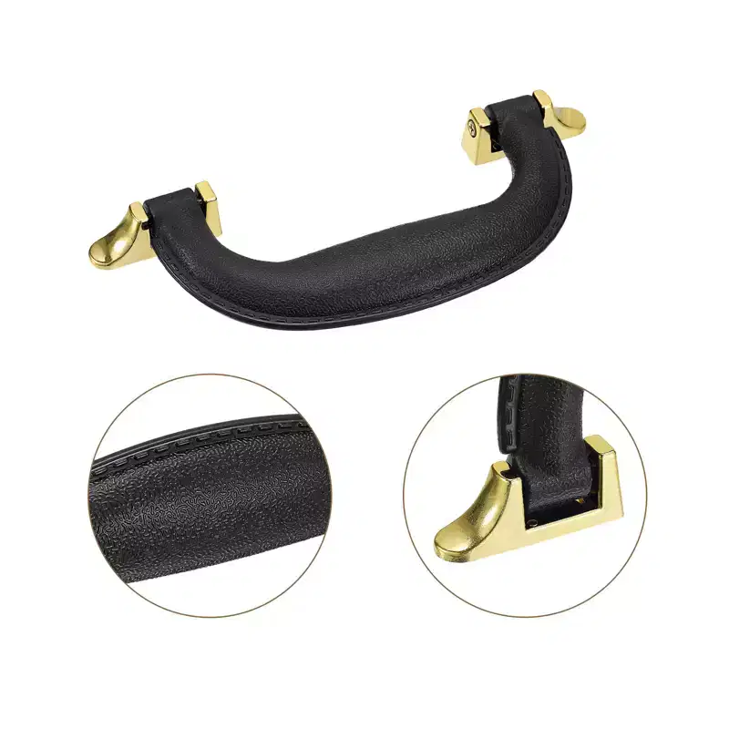 Unique Bargains PU Leather Vintage Luggage Handles Replacement with Screws