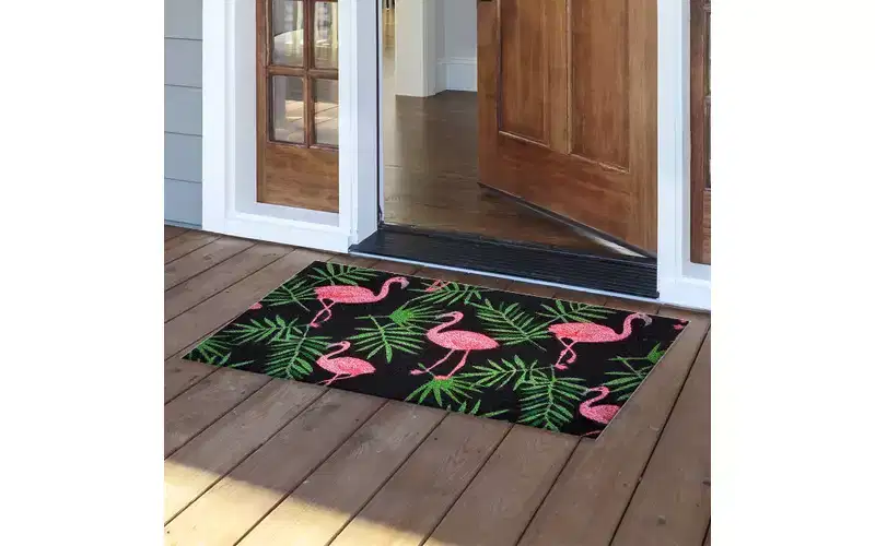 Briarwood Lane Summer Coir Doormat 30x18 Flamingos and Leaves For Summer Coir Doormat
