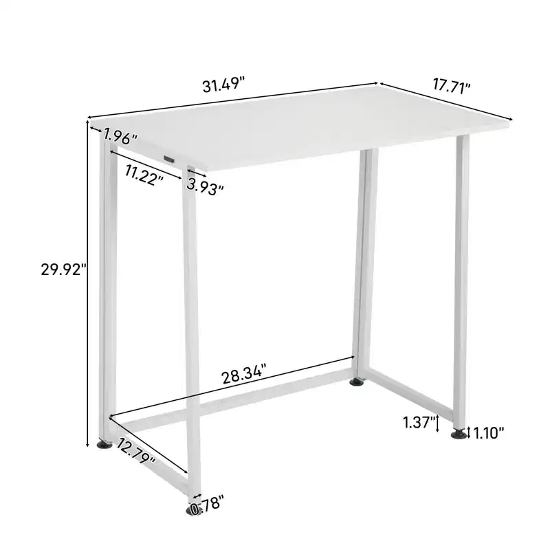 Karl Home 31.5 Wide Metal Base Writing Desk White