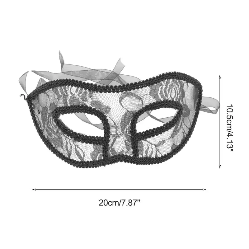 Unique Bargains Halloween Christmas Lace Half-Face Party Mask 1 Pc