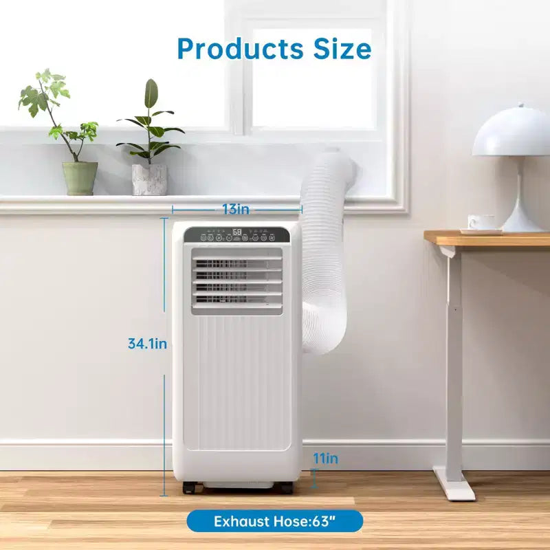 8000BTU Portable Air Conditioner with Efficient Cooling, Compact and Lightweight Design for Easy Portability, Ideal for Small to Medium Rooms
