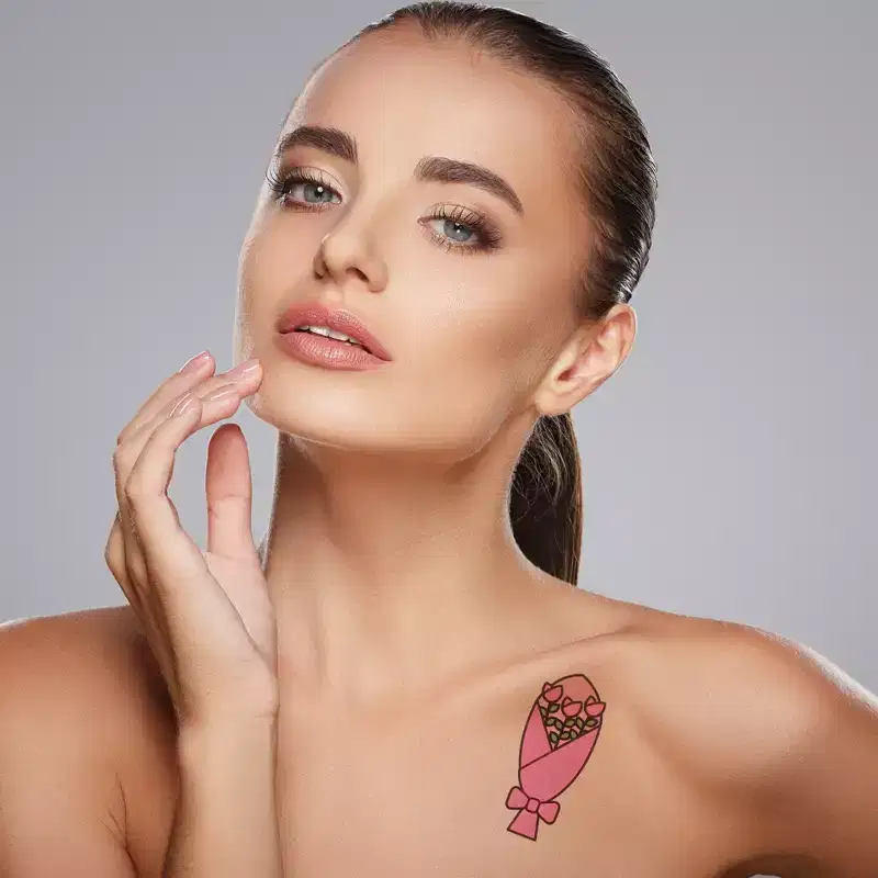 Unique Bargains Halloween Christmas Luminous Mixed Styles Fake Tattoos Fluorescent Pink 10 Pcs
