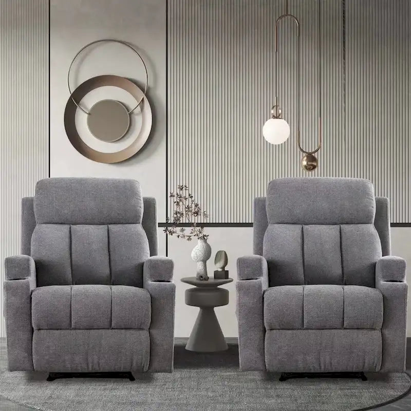 Massage Recliner and Manual Singles Sofa with Remote control
