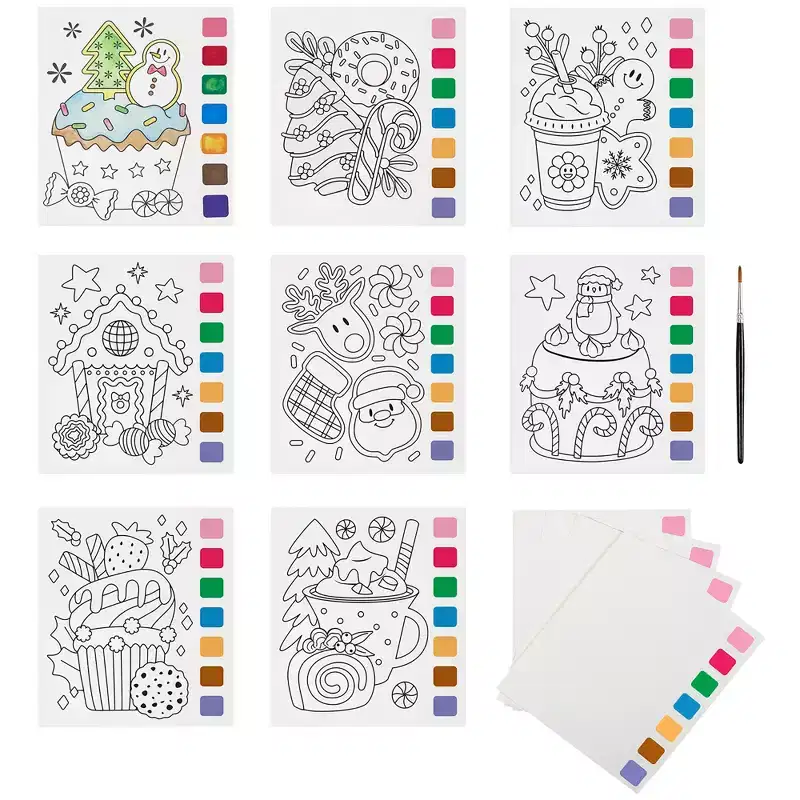 Vivid by Brea Reese: Watercolor Pad Kit - Christmas Cookies - 8 Dessert Designs
