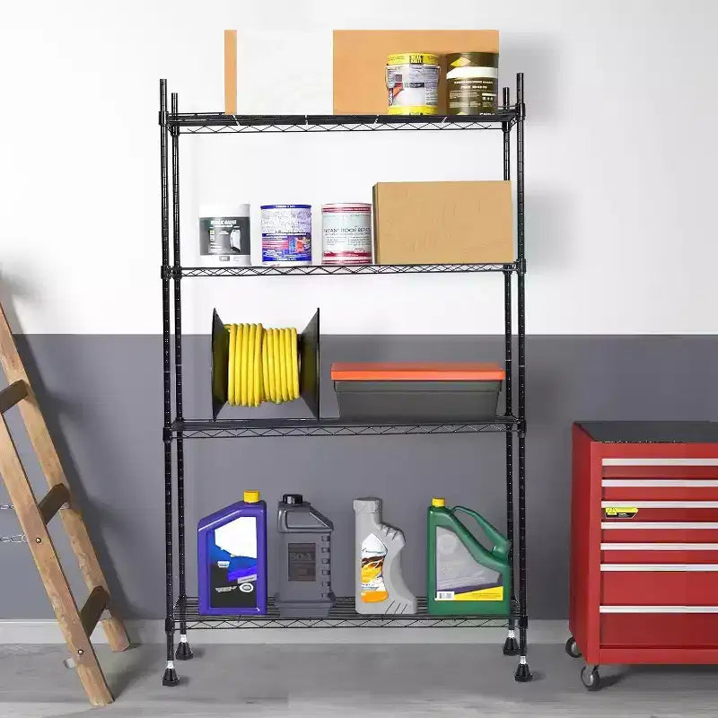 Acekool 4-Tier Adjustable Heavy Duty Steel Wire Shelving Unit, Rust-Resistant Organizer for Kitchen, Garage, Pantry, 36 L x 14 W x 54 H