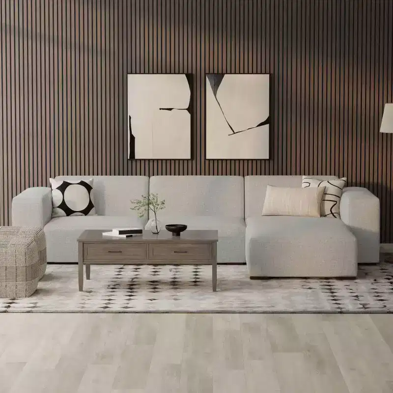 WyndenHall Biggs 2 Seater Sofa and Right Chaise Pale Gray