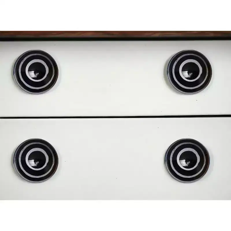 HomeRoots Set of Eight Black And Gray Ceramic And Metal Drawer Pull Knobs