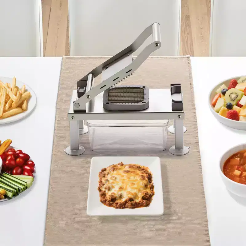VEVOR Vegetable Chopper Mandoline Slicer, All-in-1 Food Veggie Cutter with 8 Stainless Steel Blades, Cheese Grater Onion Potato Salad Dicer, Silver