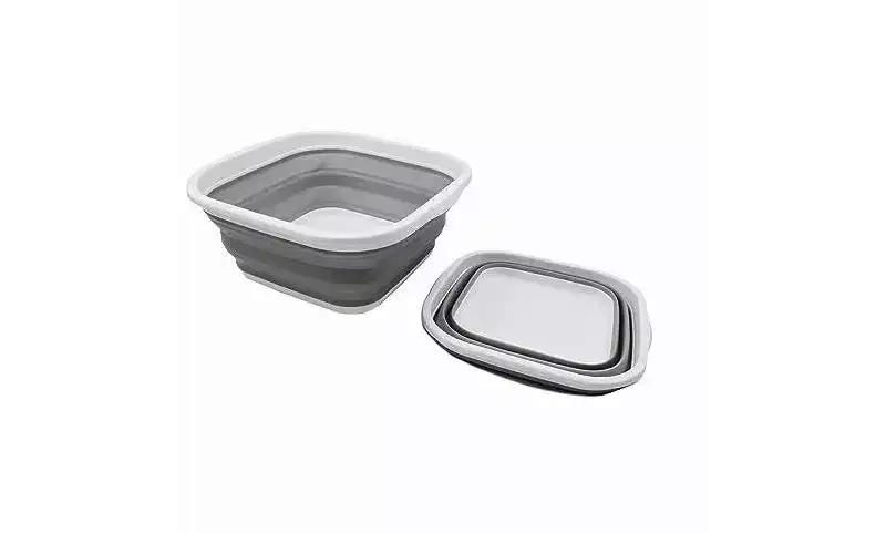 SAMMART 2 pcs Collapsible Tub Set (5.5L (1.4 Gallon) + 10L (2.64 Gallons))-Foldable Dishpan/ Wash Basin
