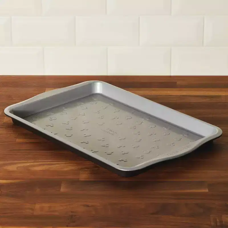 Farberware Disney Bake with Mickey 10"x15" Nonstick Cookie Pan Black: Steel Baking Sheet, Rectangle, Dishwasher-Safe