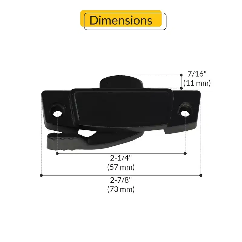 Brixwell 50-731b Sash Lock 2-1/4 Hole Spacing Black Finish