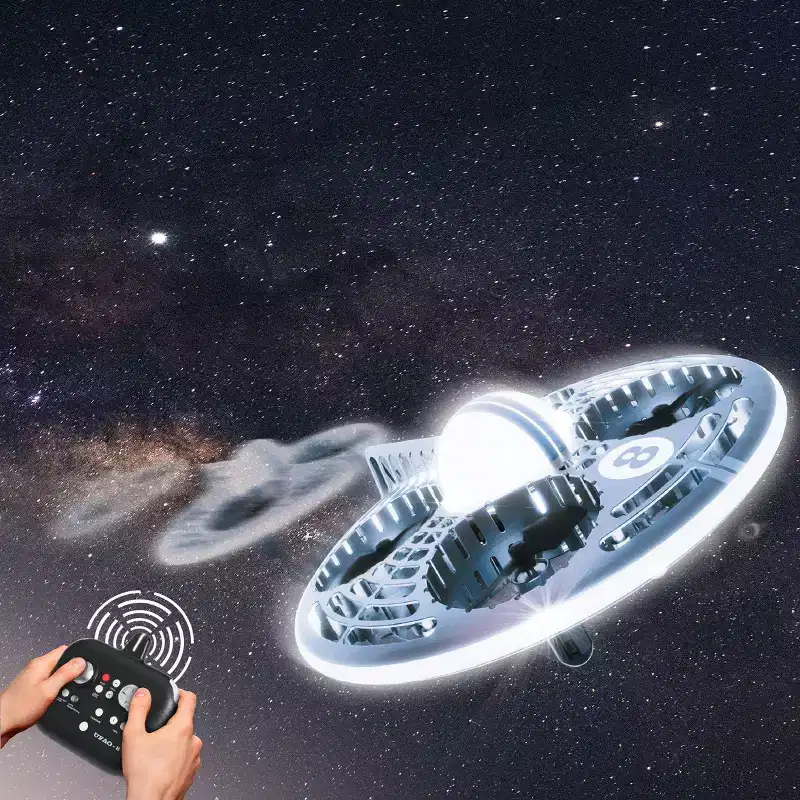FAO Schwarz Glow Drone LED Stunt UFO: Remote Control Rechargeable Beginner Starter With 150m Range
