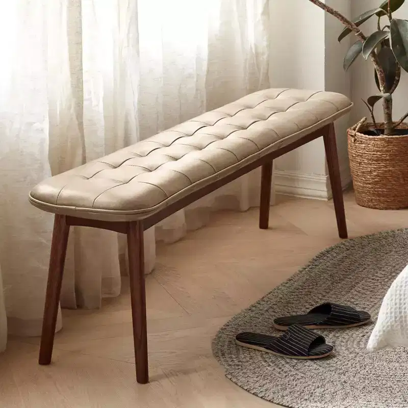 Okak Solid Wood Dining Chair Table Bench, Rustic Wooden Kitchen Chairs, Simple and Natural Dining Bench for Living Room Kitchen
