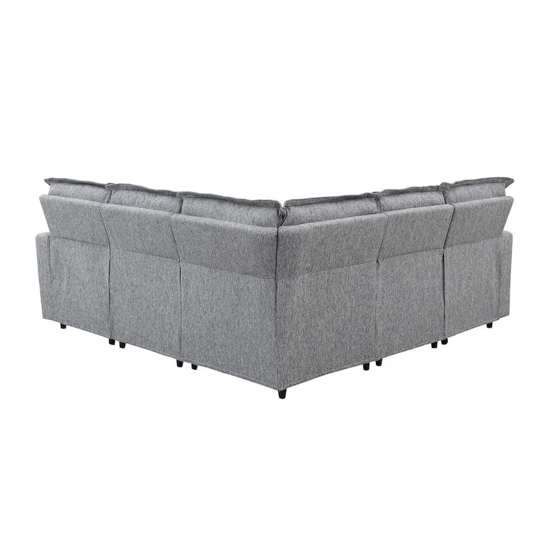 L-Shaped 5-Seater Power Recliner Sofa with USB Port