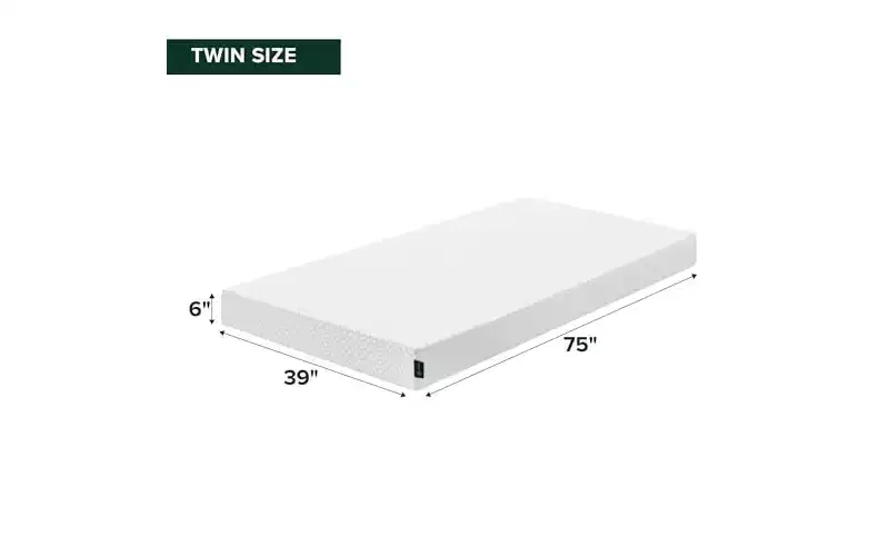 ZINUS 6 Twin Cooling Essential Memory Foam Mattress, Fiberglass-Free, Medium Feel, Breathable Cooling Layers, Certified Safe Materials