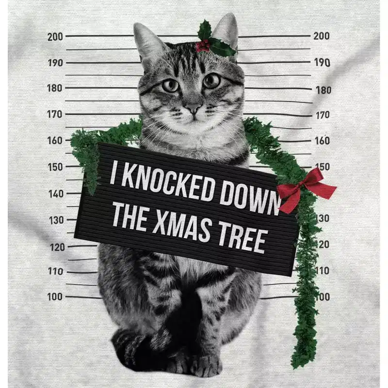 Cat Knocked Down the Christmas Tree Hoodie Sweatshirt Women Men Brisco Brands