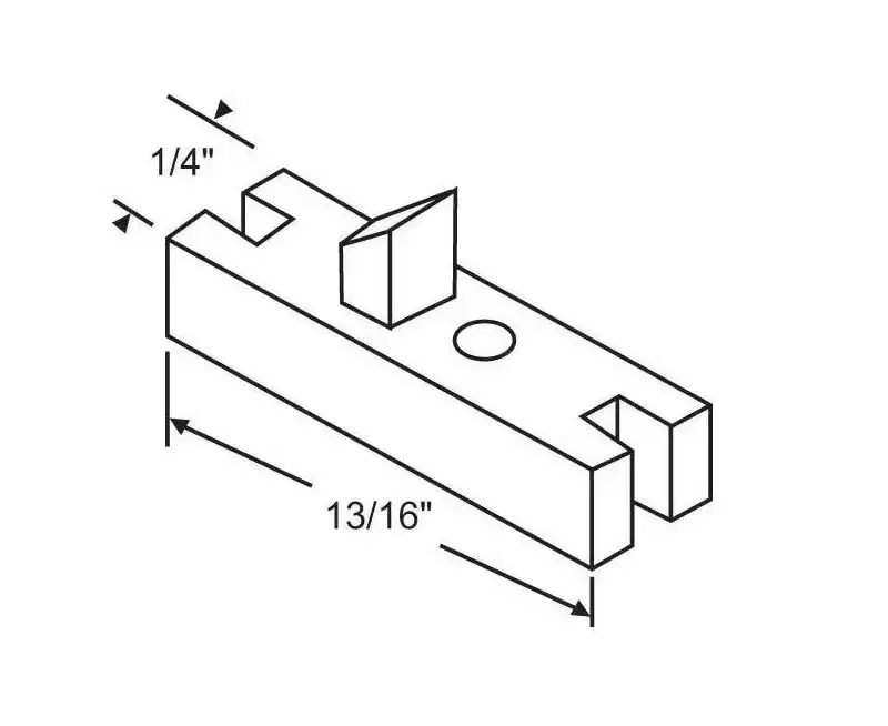 Brixwell 900-5593 Sliding Window Slider Guide 13/16 inch Length 1/4 inch Profile Height Single Slot Component