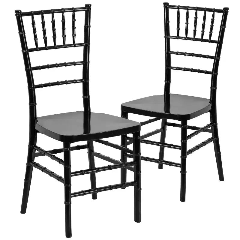 Black / White / Gold / Silver / Champagne / Mahogany / Pewter Resin Stacking Chiavari Chair, Seats 2