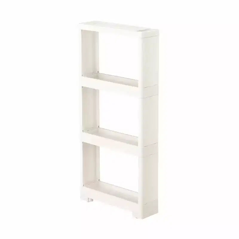 3-Tier Slim Storage Wagon with Wheels �C Space-Saving, Tool-Free, White