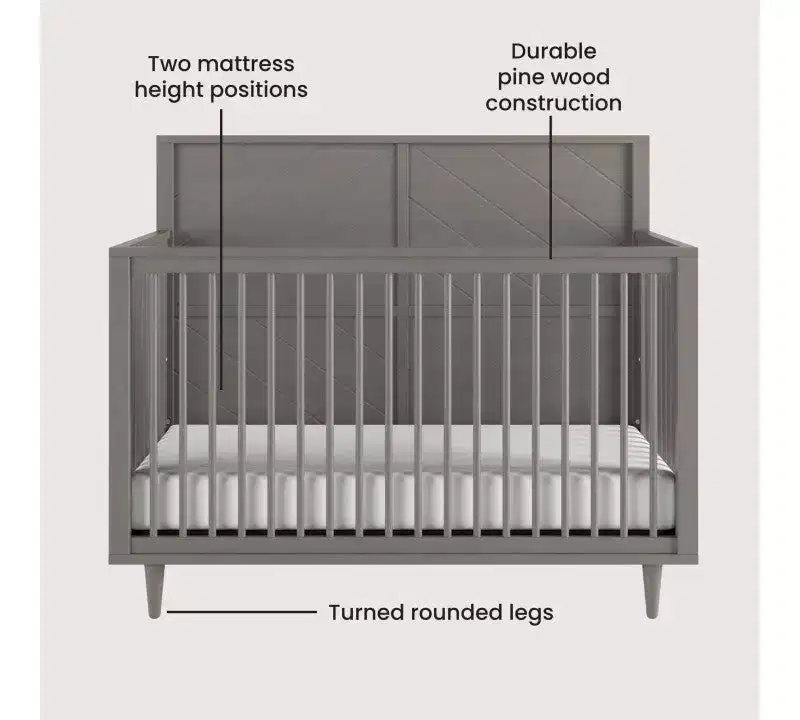 Child Craft Surrey Hill Crib, Dresser and Chest Nursery Set, 3-Piece, Includes 4-in-1 Convertible Crib, Dresser, and Chest