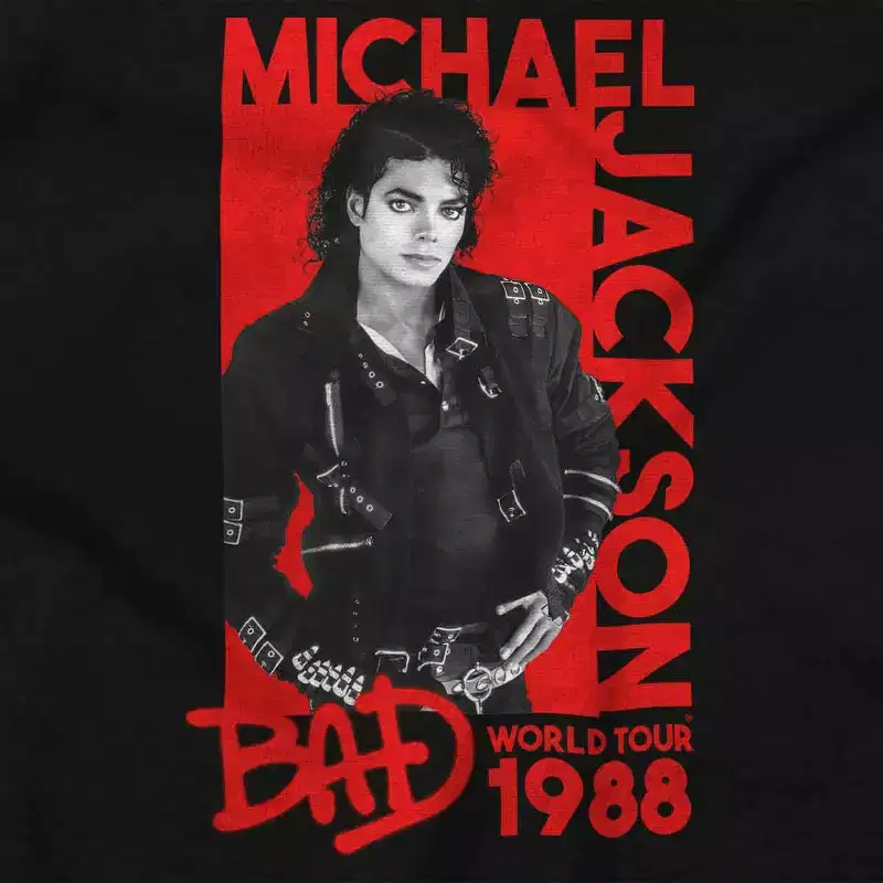 Michael Jackson Bad World Your 1988 Womens T Shirt Ladies Tee Brisco Brands
