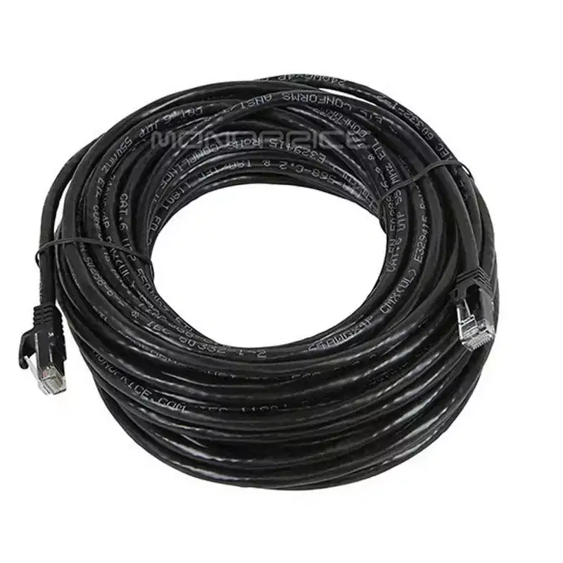 Monoprice Cat6 Ethernet Patch Cable - 50 Feet - Black | Network Internet Cord - RJ45, Stranded, 550Mhz, UTP, Pure Bare Copper Wire, 24AWG - Flexboot