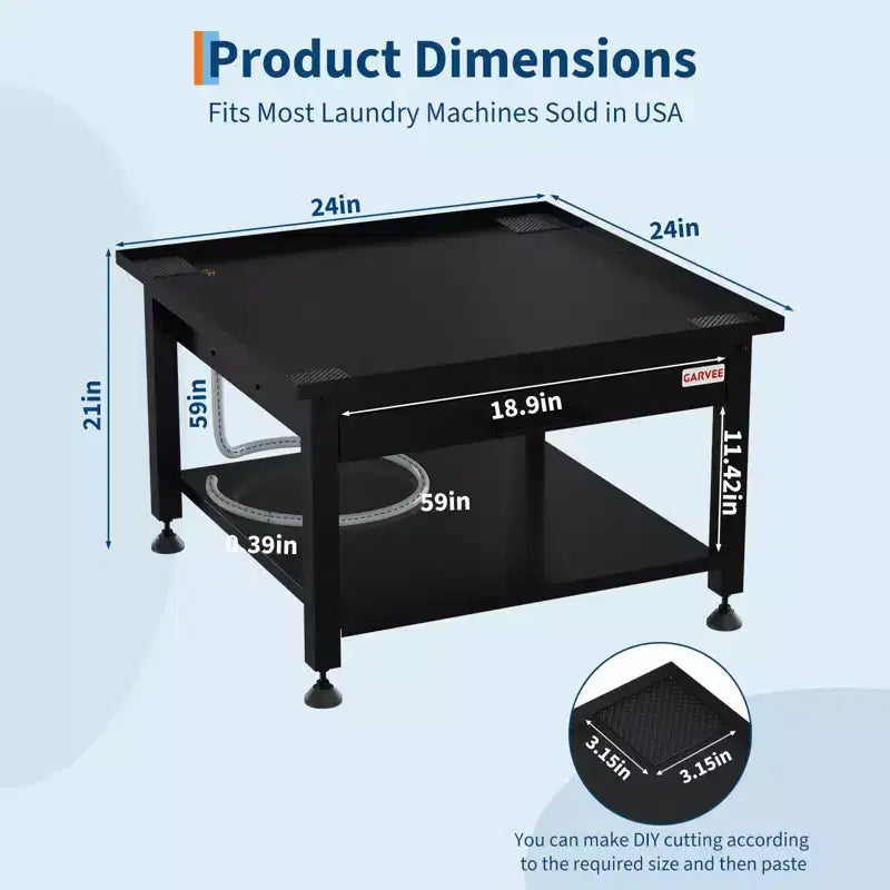 Acekool Washer and Dryer Pedestal with Pullout Shelf, Anti-Vibration, Drain Pan, Heavy Duty Appliance Base