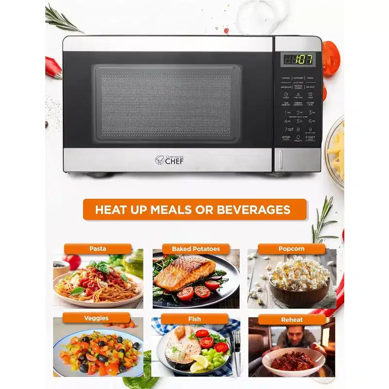 Commercial Chef 0.7 Cu. Ft. Countertop Microwave Oven, CHM770W, White