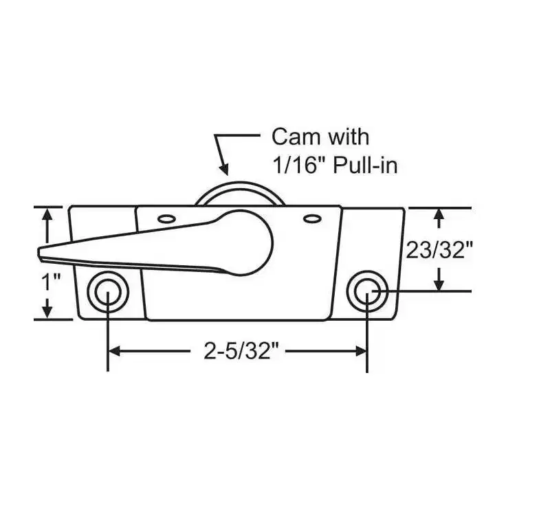 Brixwell 50-429-46X Sash Lock Appliance White Zinc Die Cast 2-5/32 inch Width 23/32 inch Height 1 inch Lever 1/16 inch Pull-In