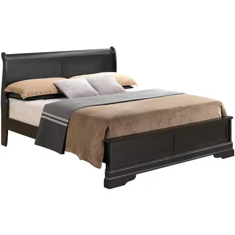 Passion Furniture Louis Philippe King Wood Panel Bed