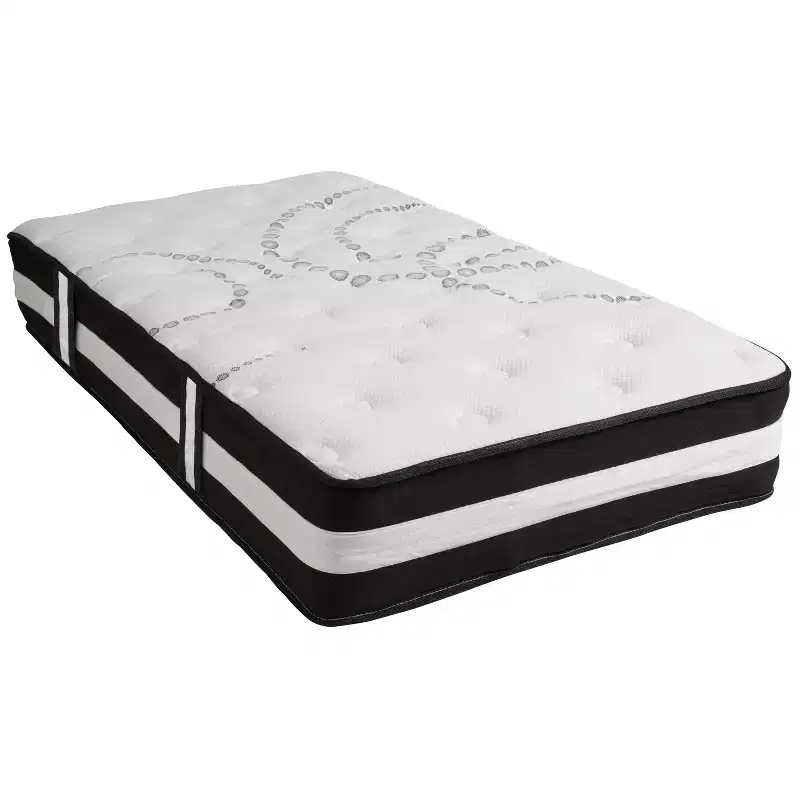 Flash Furniture Capri Comfortable Sleep 12 Inch CertiPUR-US Certified Hybrid Pocket Spring Mattress, Mattress in a Box