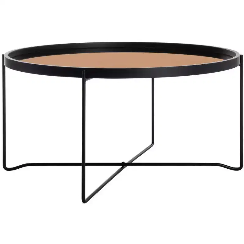 Ruby Tray Top Coffee Table - Rose Gold/Black - Safavieh