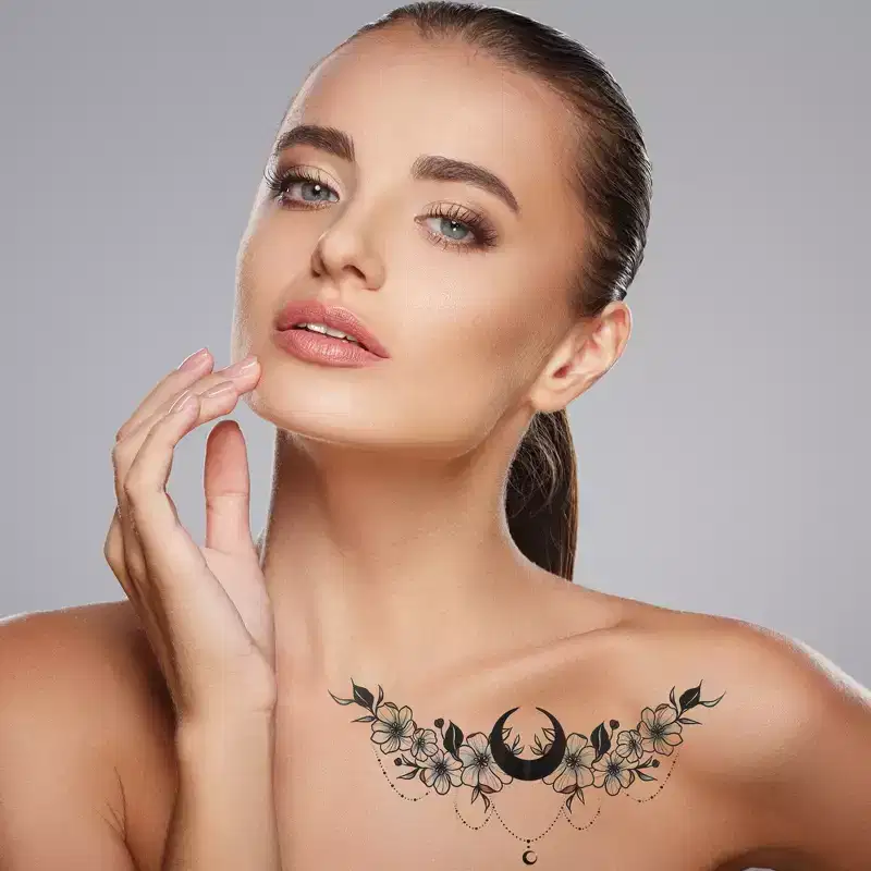 Unique Bargains Halloween Christmas Exquisite Fake Tattoos Black 3 Pcs