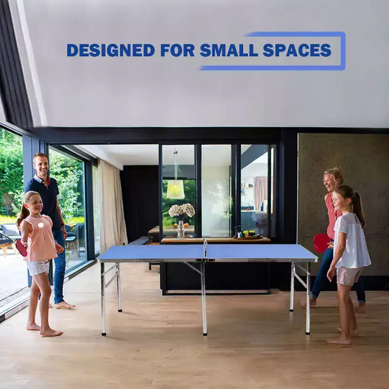 Costway 60'' Portable Table Tennis Ping Pong Folding Table with Accessories Indoor Game Red/Blue
