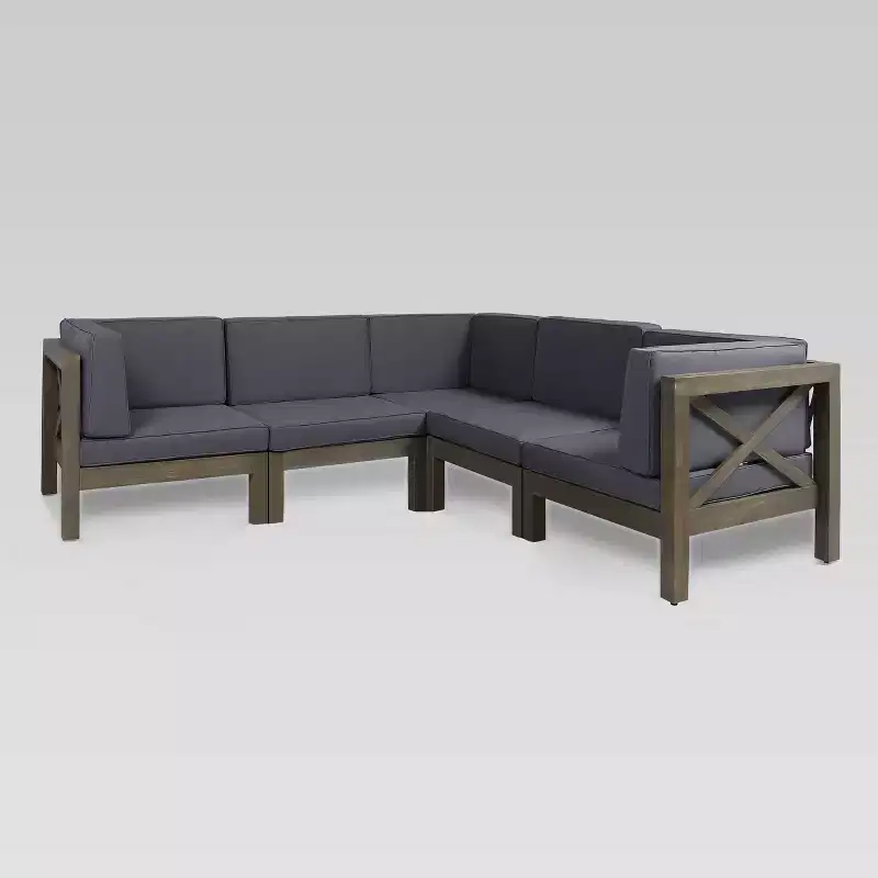 Brava 5pc Acacia Sectional Sofa Set - Christopher Knight Home