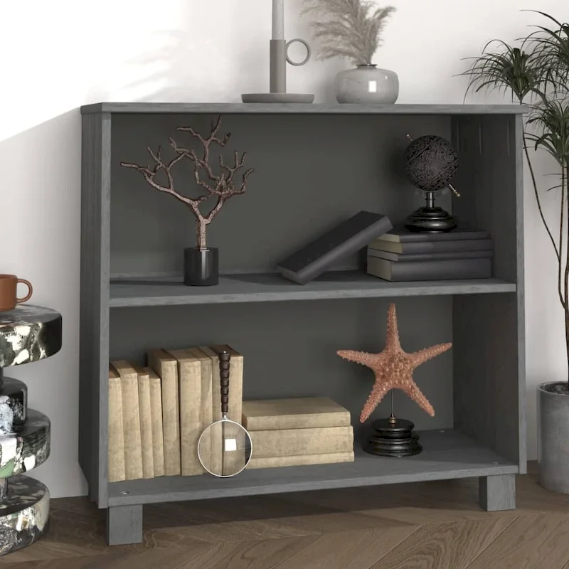 Solid Pine Wood Sideboard Storage Cabinet with 2 Shelves, Rustic Hallway Kitchen Cabinet 33.5x13.8x31.5