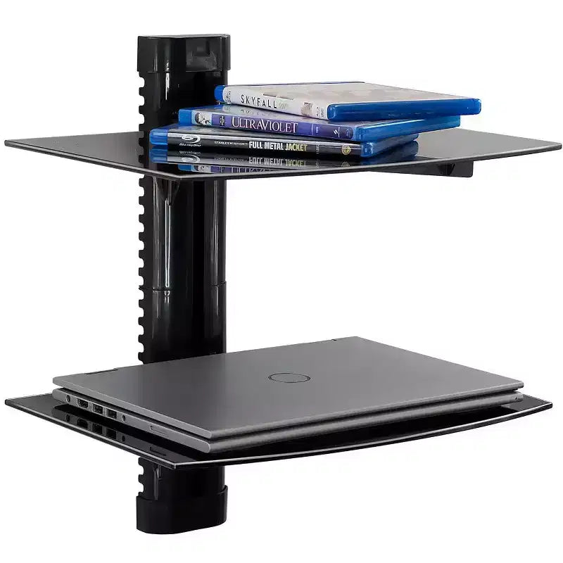 Wall Mounted AV Shelf with Tempered Glass – 2-Tier