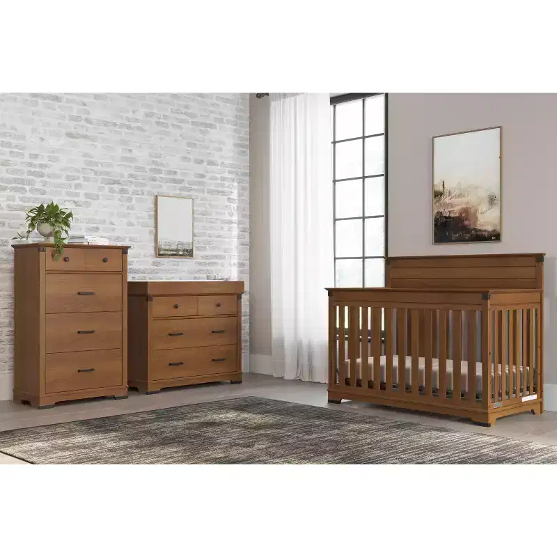 Child Craft Redmond 4-Piece Nursery Set, Includes 4-in-1 Convertible Crib, Dresser, Changing Topper, and Chest