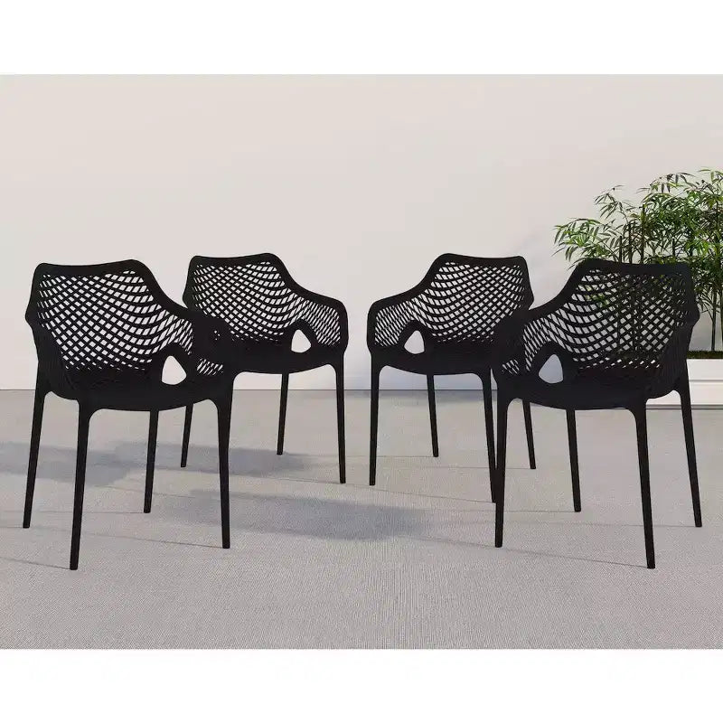 Meridian Furniture,Mykonos Outdoor Patio Dining Chair, Set of 4
