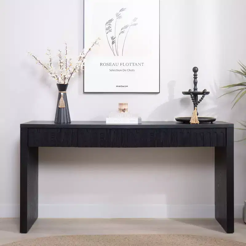 59.2-Inch Modern Wood Console Table with 4 Drawers