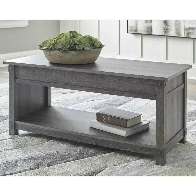 Signature Design by Ashley Casual Freedan Lift-Top Coffee Table Grayish Brown
