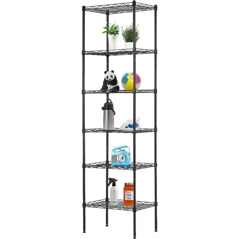 6-Tier Wire Shelving Unit, Heavy Duty Storage Rack, Metal Garage Organizer