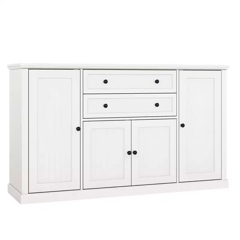 White Wood Color MDF European-Style Sideboard  Elevates Elegance for Modern Dining Rooms & Classic Living Spaces