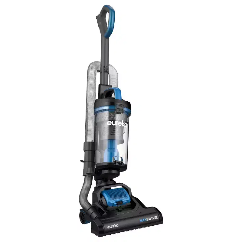 Eureka MaxSwivel Upright Vacuum: Bagless, Electric, Swivel Head, Washable Foam Filter, 12.2" Path, 20' Cord, Blue
