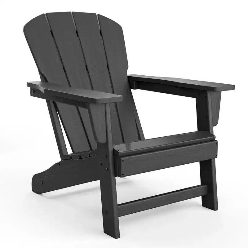 Modern Adirondack Chair, 380 LB Capacity, Oversize Ergonomic Deck Chair, Weather Resistant Stackable Patio Furniture for Backyard Garden Lawn Beach