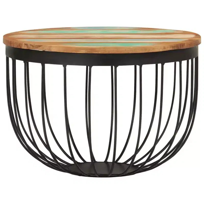 vidaXL Coffee Table Multicolor Solid reclaimed wood, steel Small
