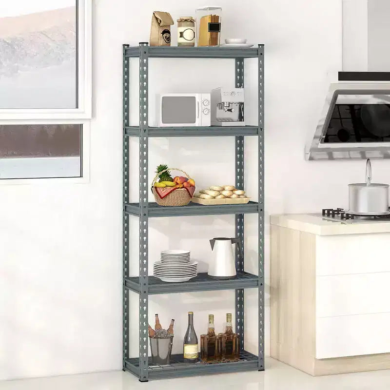 Costway 2 PCS 5-Tier Metal Shelving Unit Heavy Duty Wire Storage Rack with Anti-slip Foot Pads
