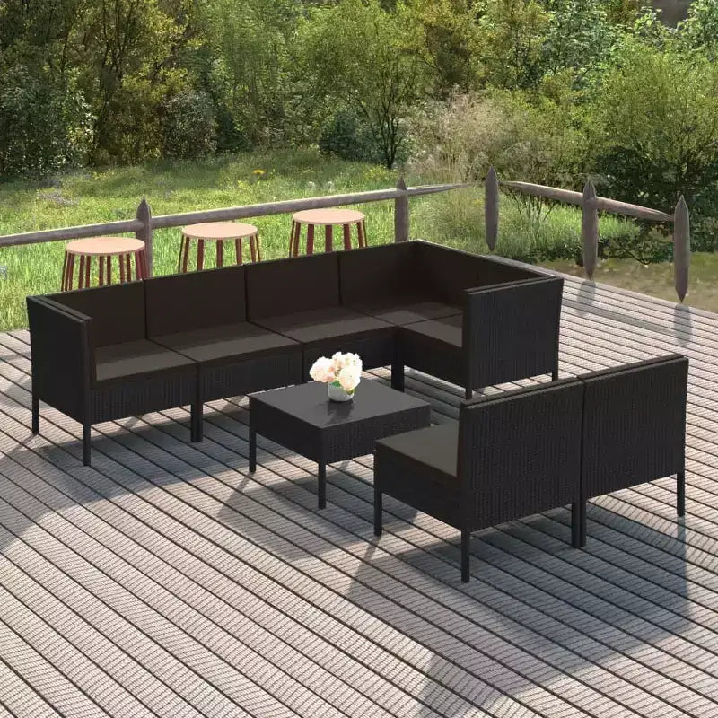 vidaXL Garden Lounge Set Black