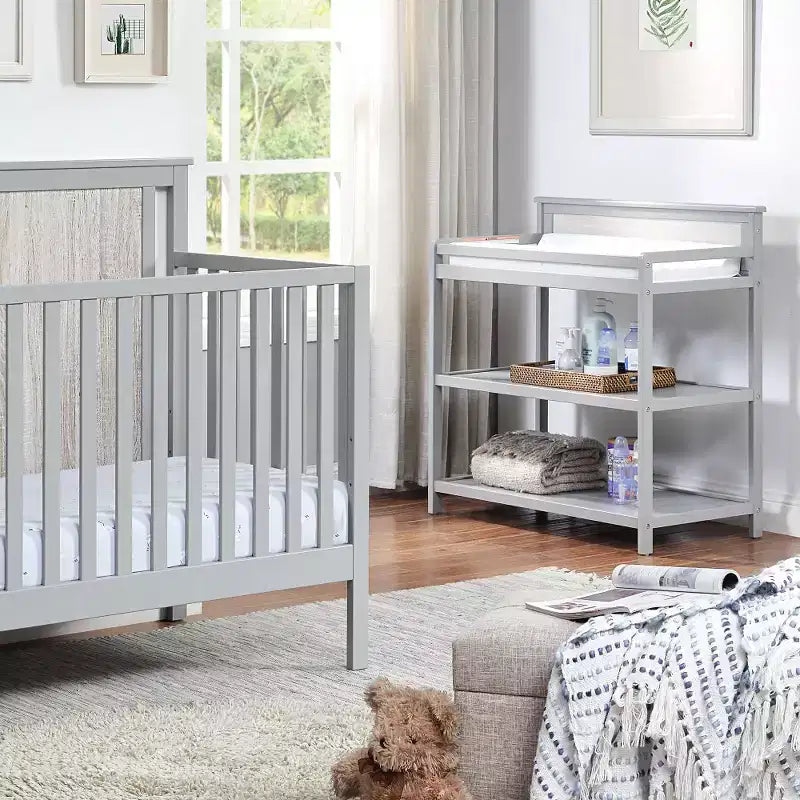 Whisen Baby Changing Table, Coordinates with Connelly Crib, Safe & Stylish Nursery Addition