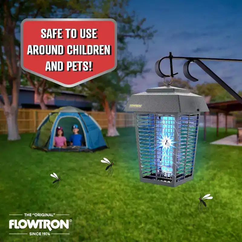 Flowtron Bug Zapper 1 Acre Outdoor Coverage w/ 40W Bulb & 5600V Grid (Grey)